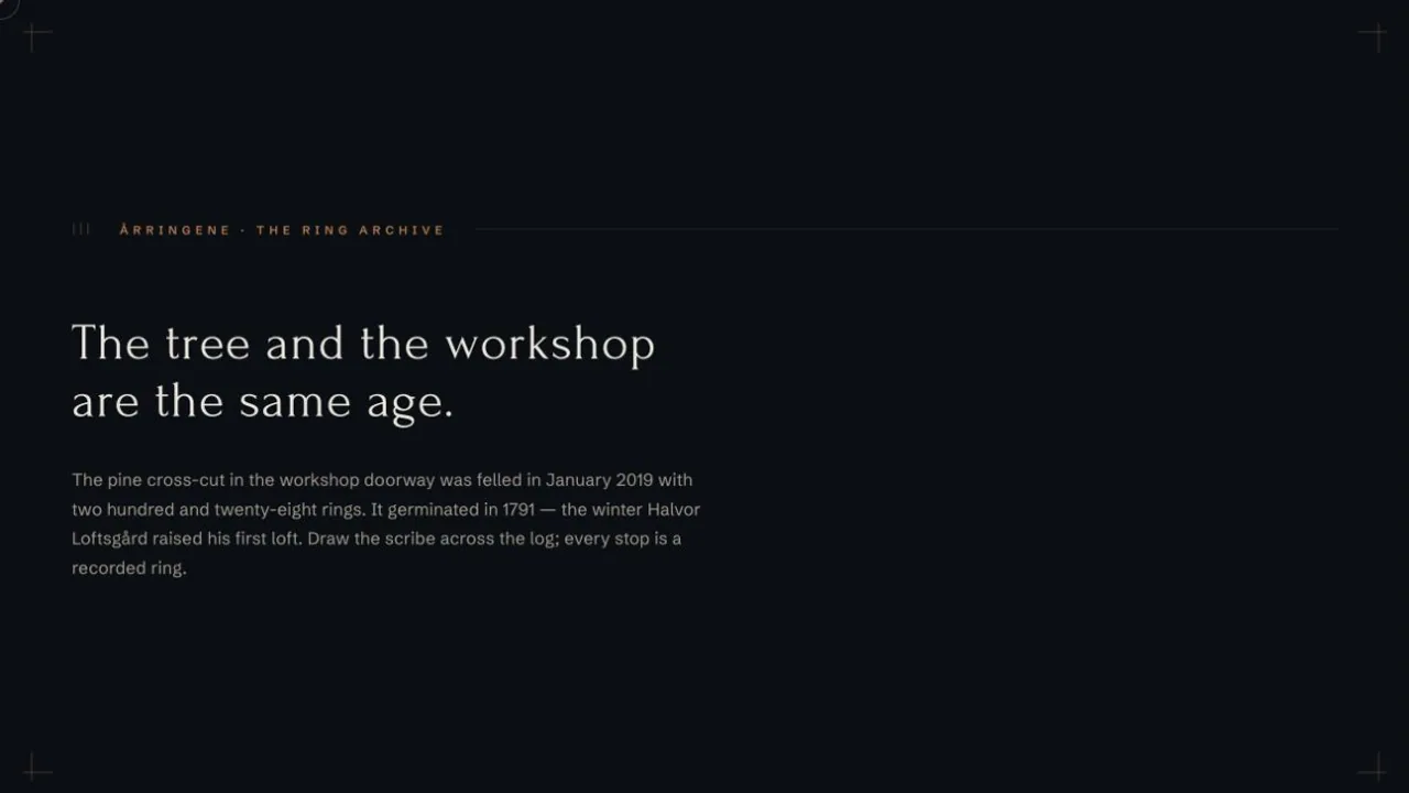 Malmfuru ring archive documenting the provenance of resin-rich pine.
